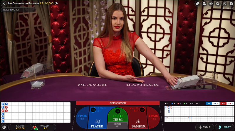 Live No Commission Baccarat