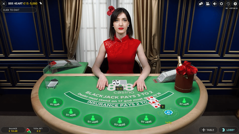 Live Blackjack table