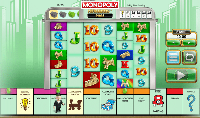 Monopoly Megaways slot game