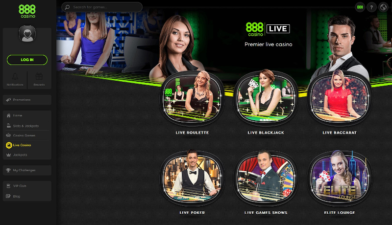 888 Live Casino Lobby