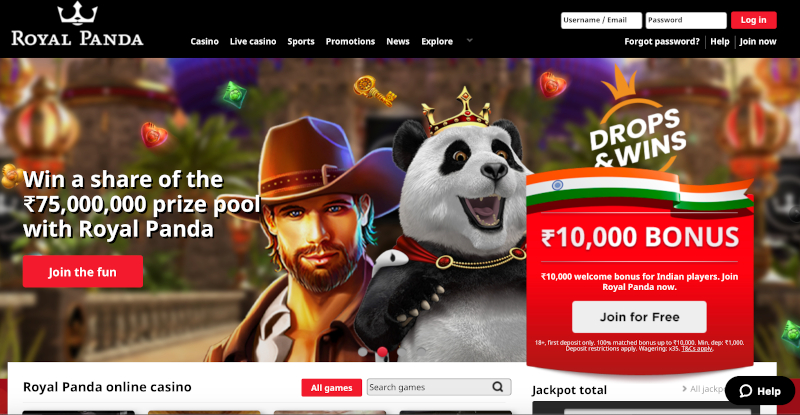 Royal Panda India landing page