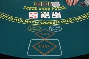 Tri Card Poker table