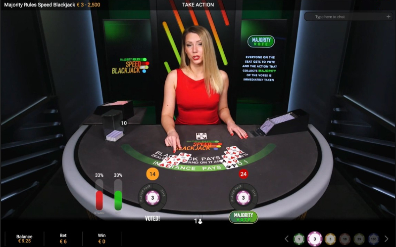 Playtech Live Majority Rules Speed Blackjack