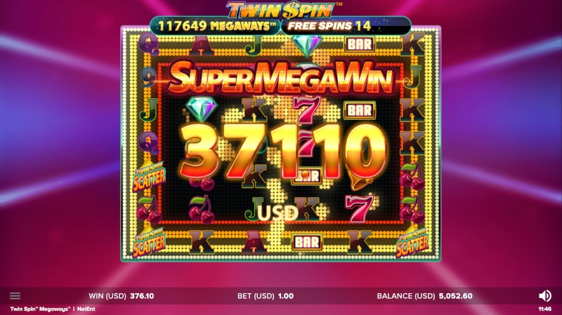 Twin Spin Megaways big win