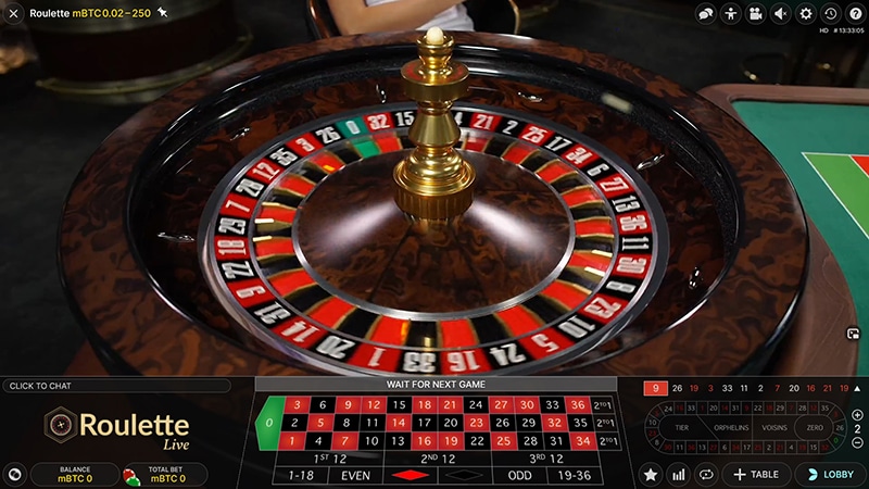 Live Roulette wheel