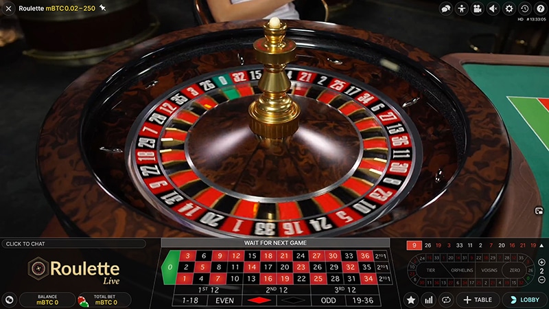 Live Roulette wheel