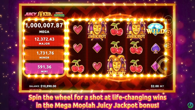 Juicy Joker Mega Moolah slot gameplay