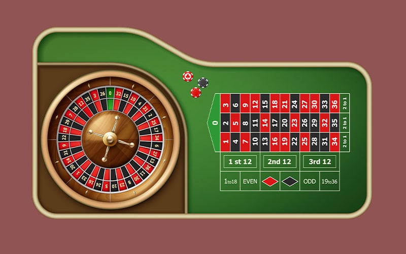 Roulette wheel on a table