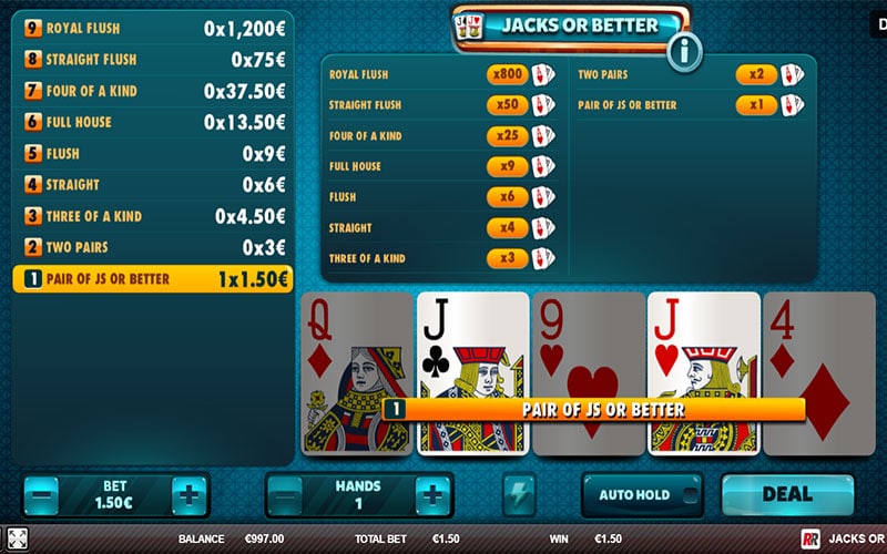 Jacks or Better video poker