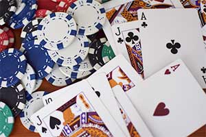 poker chips and cards