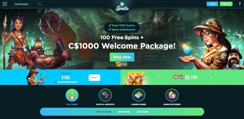 Spela Casino Welcome Package