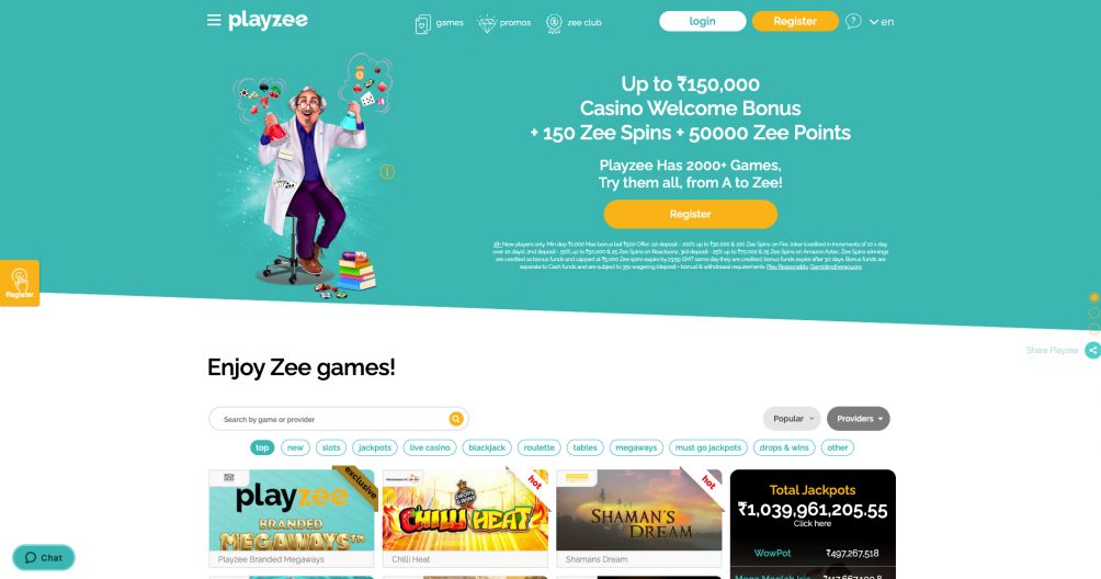 playzee casino screenshot