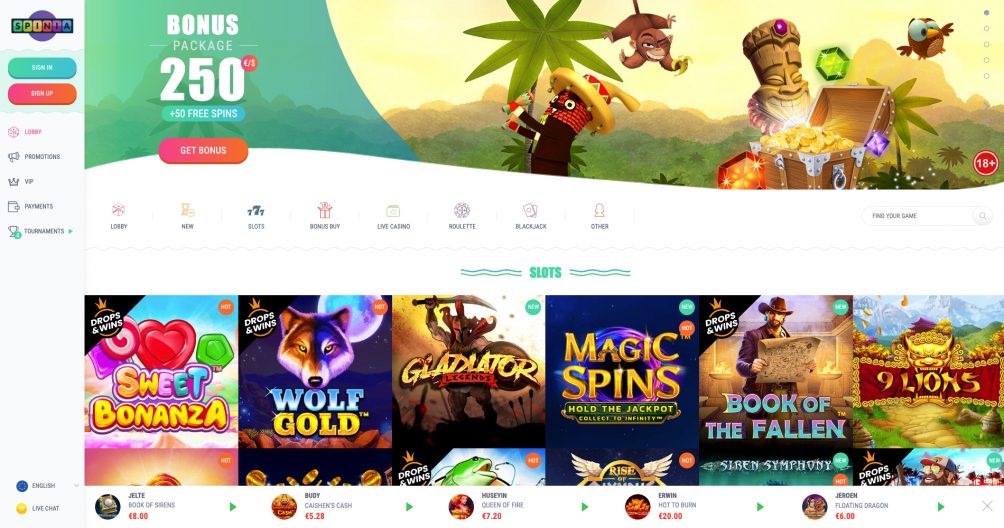 spinia casino casino screenshot